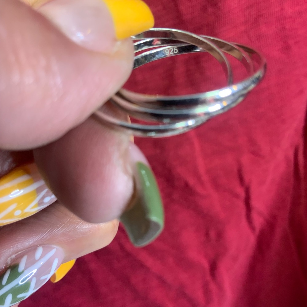 Sterling Silver 925 Triple Stack Ring - image 2